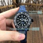 Replica Rolex GMT Master II Black Carbon Fiber Watch Camouflage Rubber Strap